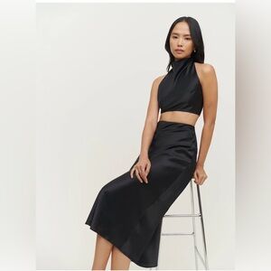 Reformation Eros Silk Two Piece Black